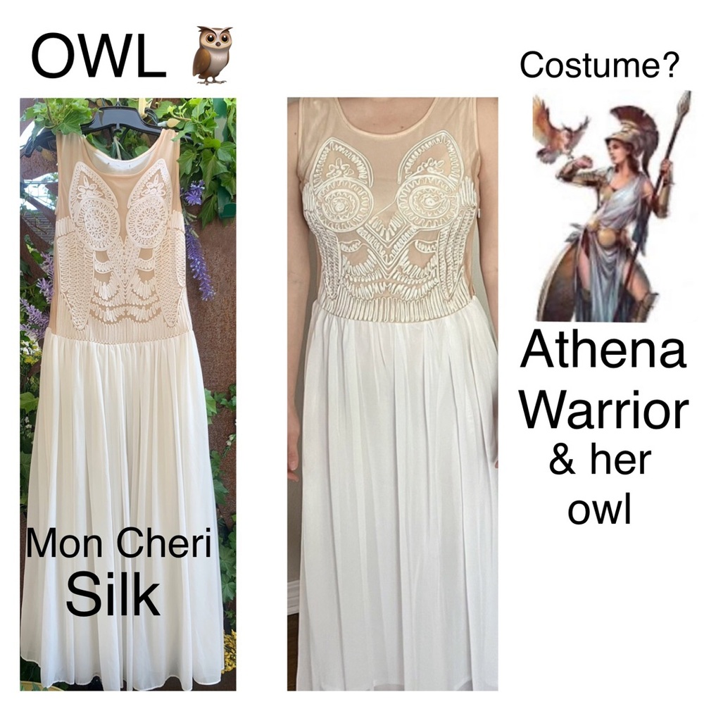 ATHENA Warrior - SILK & EMBROIDERED maxi dress 2 layered,